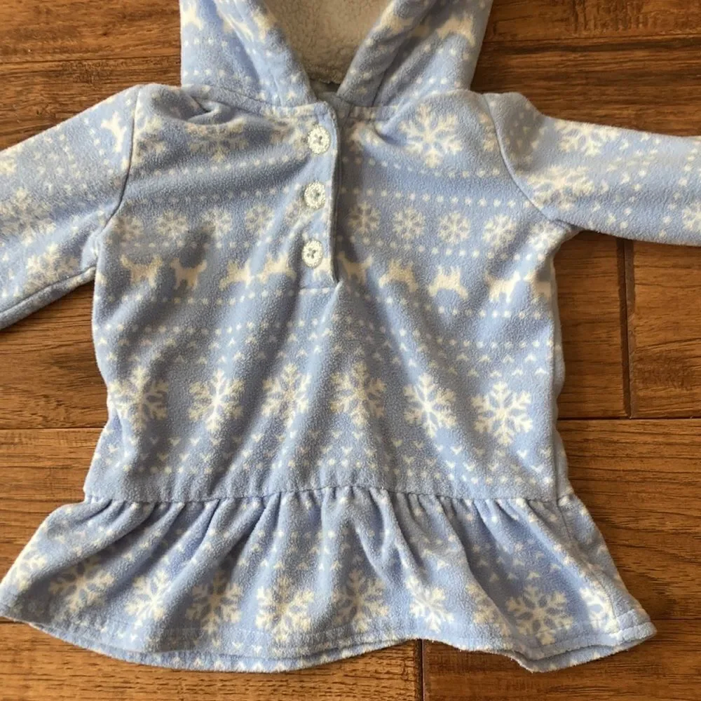 𝅺CARTER'S Snowflake Reindeer Cozy Soft Pullover Sweatshirt Size 12 Months